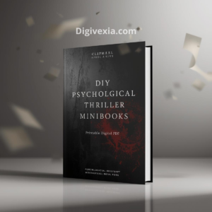 DIY Psychological Thriller MiniBooks | Printable Digital PDF | Create Your Own Mini Bookshelf | Suspense Story Collection