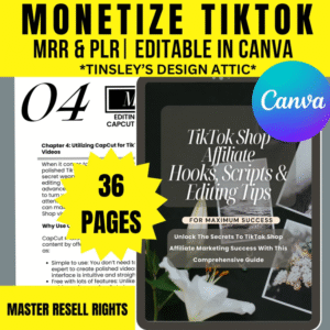 TikTok Shop Affiliate Hooks & Scripts | MRR & PLR Templates | Monetize TikTok in 2025 | Boost Engagement & Sales