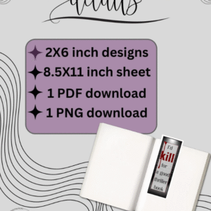 Thriller Bookmark | Psychological Thriller Bookmark | Dark Suspense Book Lover Gift | Printable Digital PNG + PDF