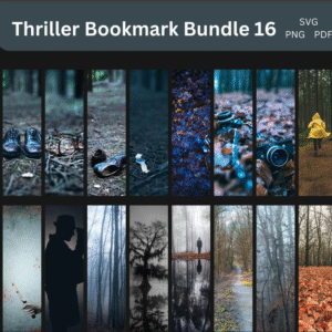 Thriller Bookmark Bundle | Digital Horror & Crime Bookmarks | Printable SVG PDF PNG Templates
